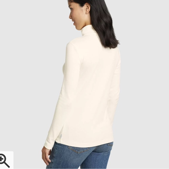Eddie Bauer Favorite Ivory Turtleneck - Picture 3 of 8
